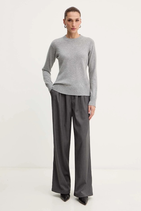 Armani Exchange sweter z dodatkiem wełny damski kolor szary lekki XW001164 AF16181 - zdjęcie produktu nr 1