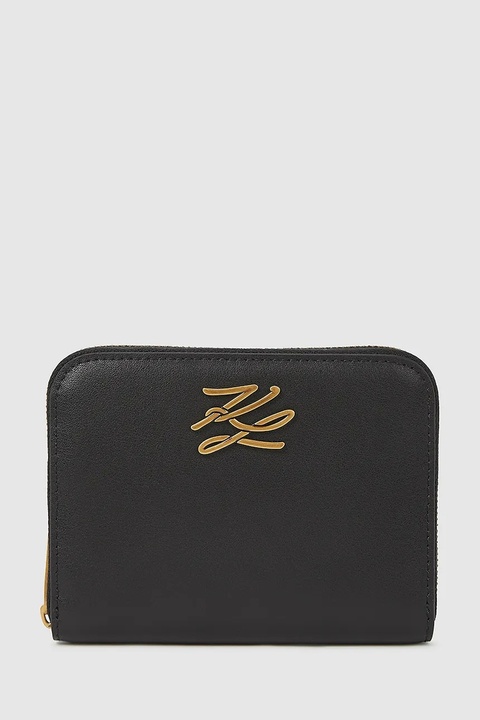 Karl Lagerfeld portfel skórzany damski kolor czarny A4W32036 - zdjęcie produktu nr 1