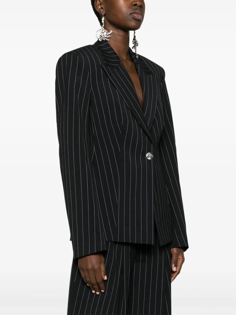 The Attico Glen pinstripe single-breasted blazer - Blue - zdjęcie produktu nr 2