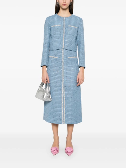 Maje sequin-embellished tweed midi skirt - Blue - zdjęcie produktu nr 2