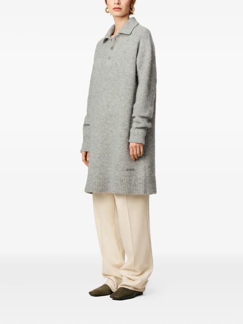 AMI Paris polo-collar knitted dress - Grey - zdjęcie produktu nr 2