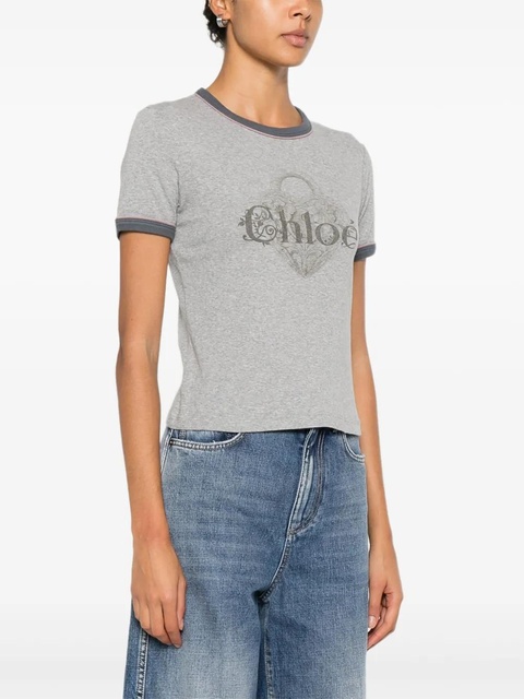 Chloé logo detail T-Shirt - Grey - zdjęcie produktu nr 1