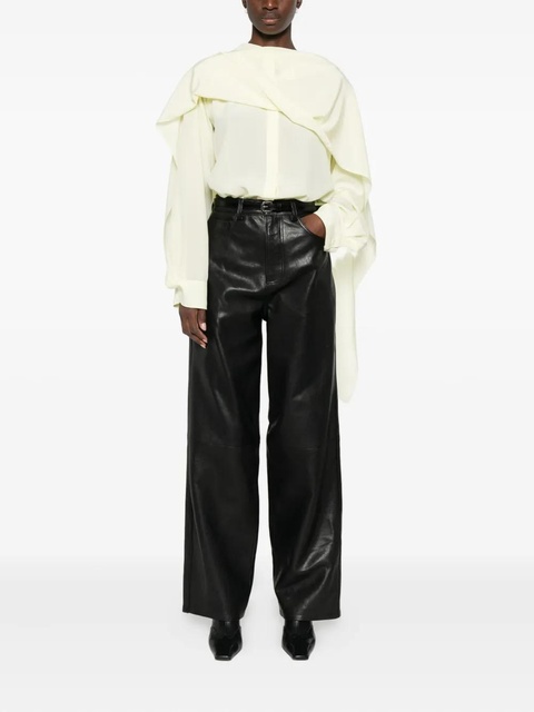 Róhe baggy leather trousers - Black - zdjęcie produktu nr 2