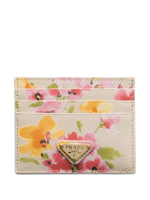 Prada floral-print cardholder - Neutrals - zdjęcie produktu nr 1