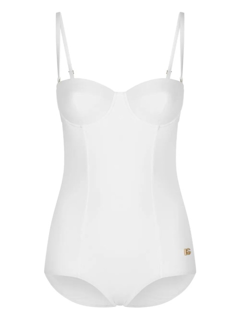 Dolce & Gabbana logo-plaque swimsuit - White - zdjęcie produktu nr 1