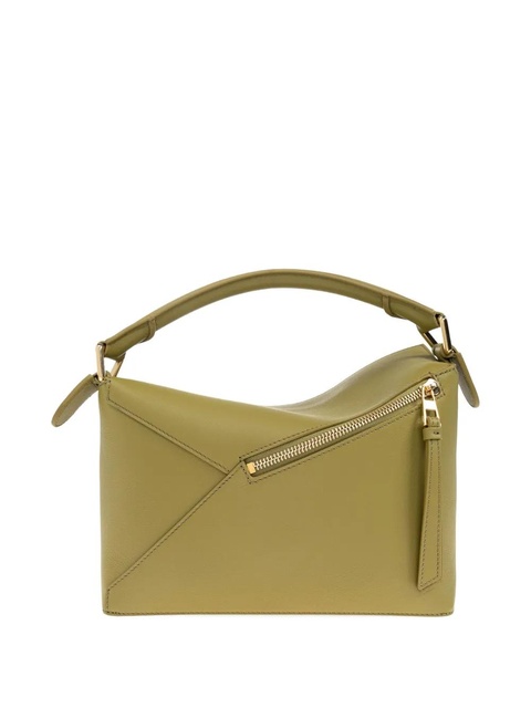 LOEWE small Puzzle leather tote bag - Green - zdjęcie produktu nr 2
