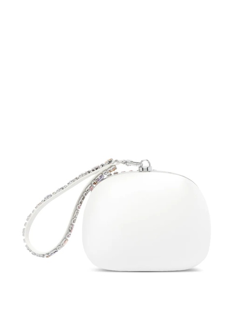 Self-Portrait crystal-embellished clutch - Grey - zdjęcie produktu nr 2