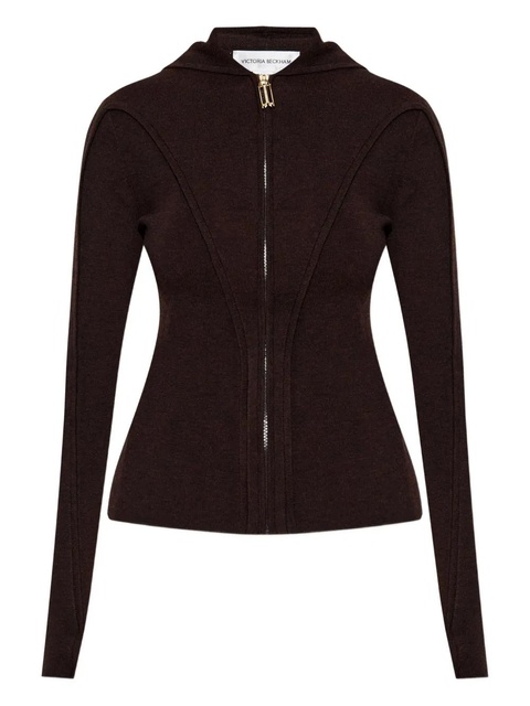 Victoria Beckham zip-up hoodie - Brown - zdjęcie produktu nr 1