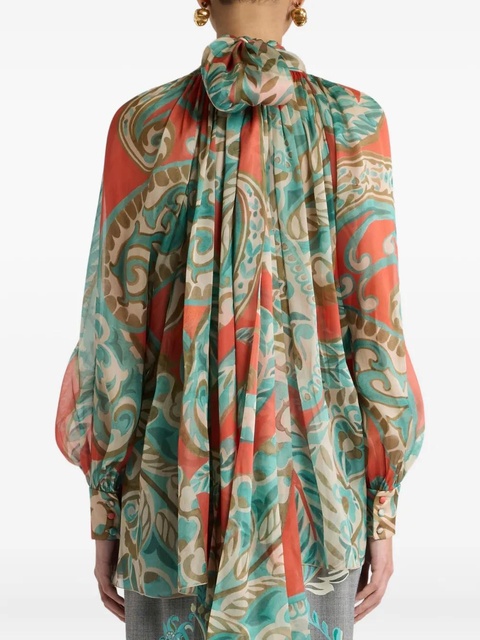 ETRO paisley high-neck blouse - Red - zdjęcie produktu nr 2