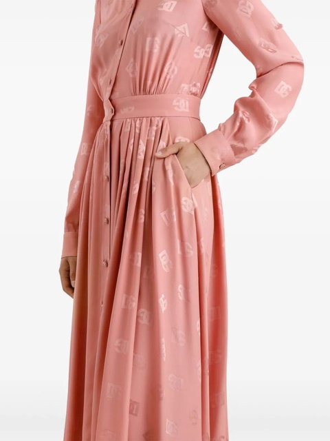 Dolce & Gabbana monogram-jacquard midi dress - Pink - zdjęcie produktu nr 2