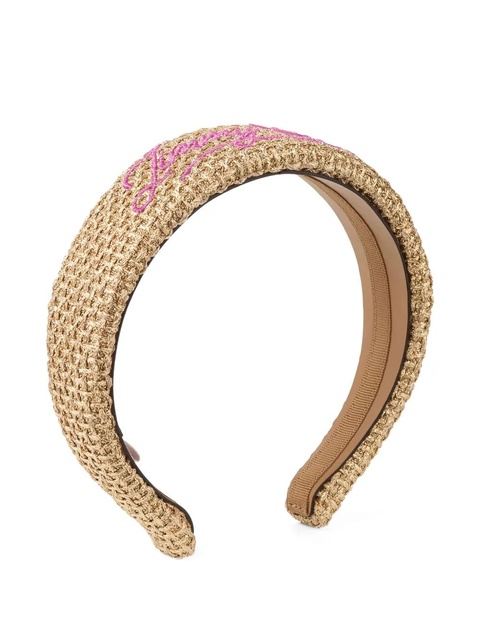 Jimmy Choo logo-script headband - Gold - zdjęcie produktu nr 2