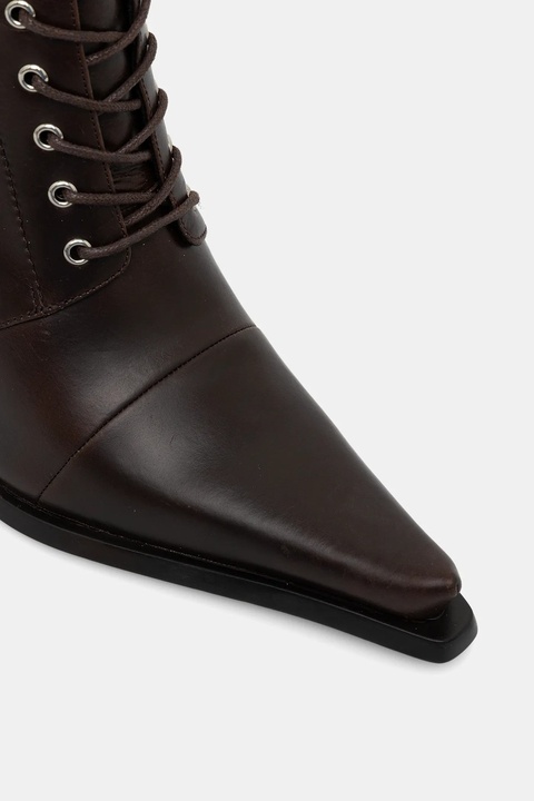 Jeffrey Campbell kozaki skórzane LANI-2 damskie kolor brązowy na szpilce JCD-218-6-01 - zdjęcie produktu nr 2