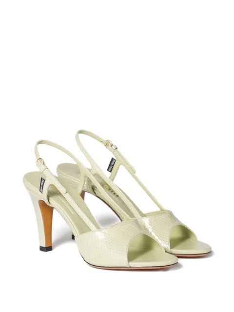 Miu Miu slingback leather sandals - Green - zdjęcie produktu nr 2