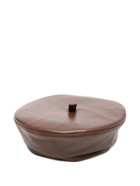 Ruslan Baginskiy leather beret - Brown - zdjęcie produktu nr 1
