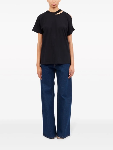 MM6 Maison Margiela cut out-detail cotton T-shirt - Black - zdjęcie produktu nr 2