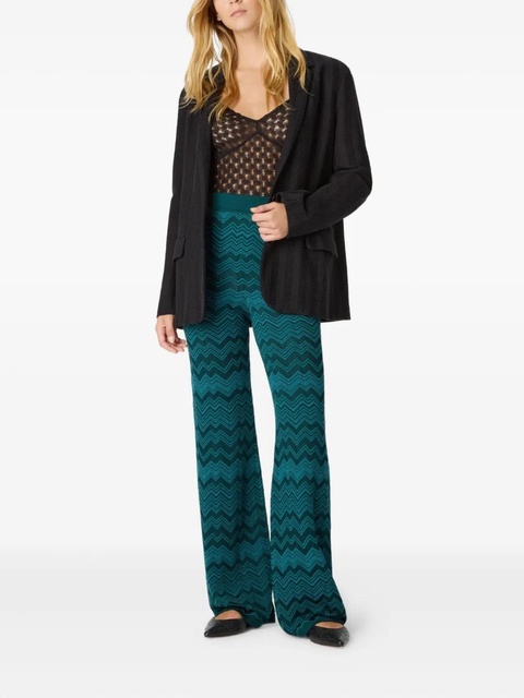 Missoni chevron-pattern knit trousers - Green - zdjęcie produktu nr 2