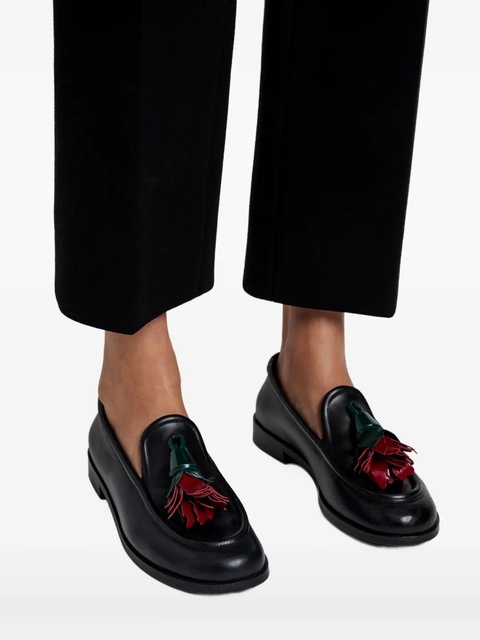 Proenza Schouler flower-embellished loafers - Black - zdjęcie produktu nr 2