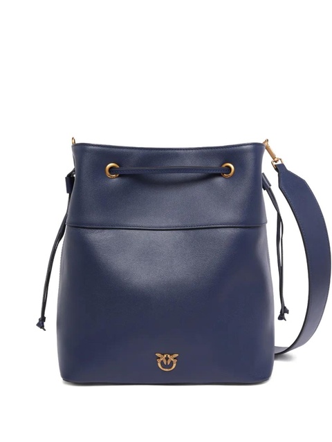 PINKO medium logo-embellished drawstring bucket bag - Blue - zdjęcie produktu nr 1