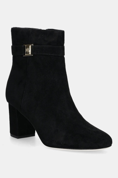 Lauren Ralph Lauren botki zamszowe Kellie Bt Hl kolor czarny na słupku 802967827001 - zdjęcie produktu nr 1