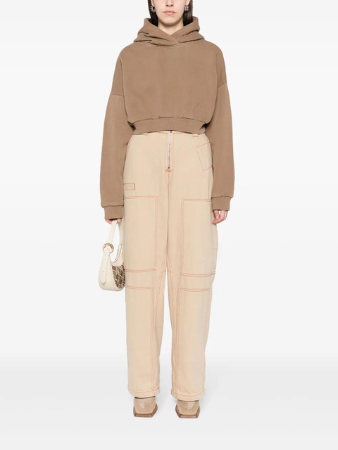 ENTIRE STUDIOS organic-cotton cropped hoodie - Brown - zdjęcie produktu nr 2