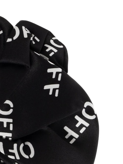 Off-White logo-print silk scrunchie - Black - zdjęcie produktu nr 1