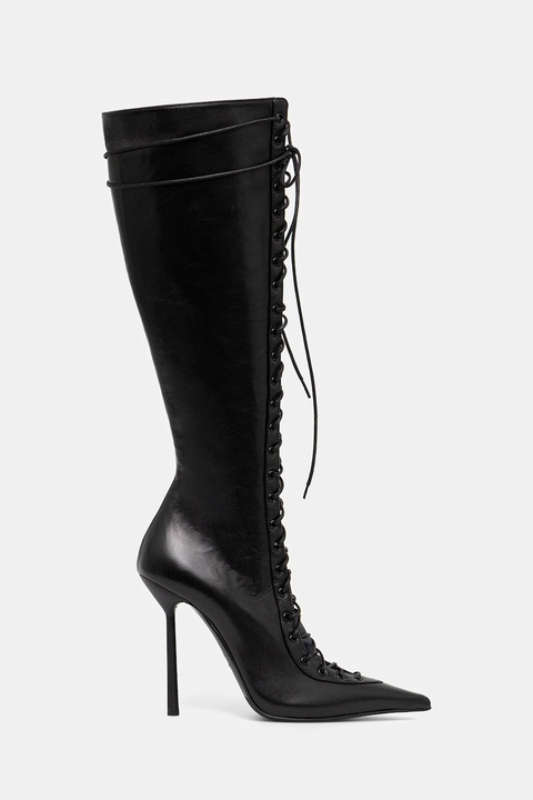 Le Silla kozaki skórzane Stivale Colette damskie kolor czarny na szpilce 4251B100MBPPNEM377 - zdjęcie produktu nr 2