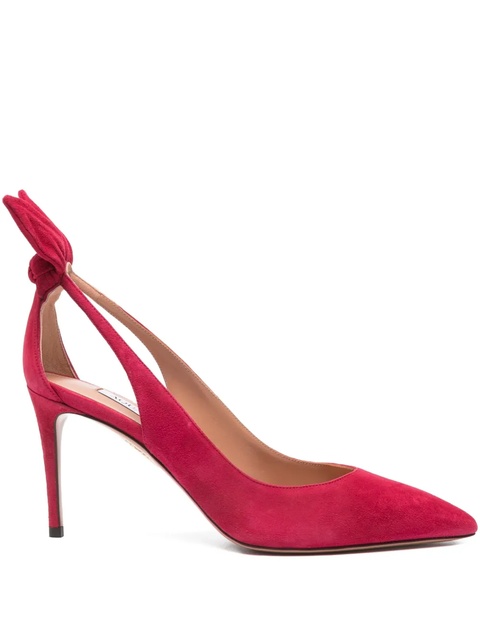 Aquazzura 85mm Bow Tie pointed-toe pumps - Red - zdjęcie produktu nr 1