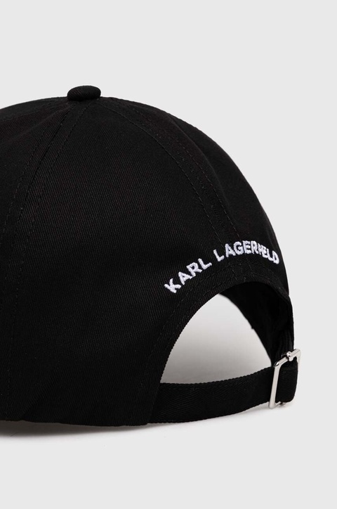 Karl Lagerfeld czapka z daszkiem bawełniana kolor czarny - zdjęcie produktu nr 2