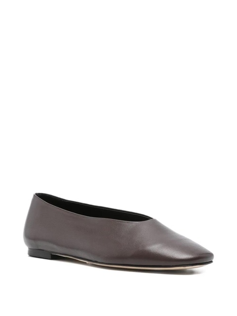Aeyde square-toe leather flats - Brown - zdjęcie produktu nr 2