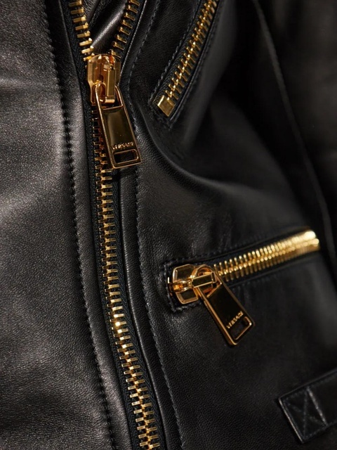 Versace quilted leather jacket - Black - zdjęcie produktu nr 2