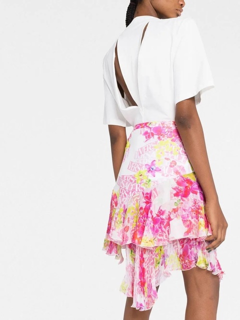 Versace floral-print asymmetric skirt - Pink - zdjęcie produktu nr 2