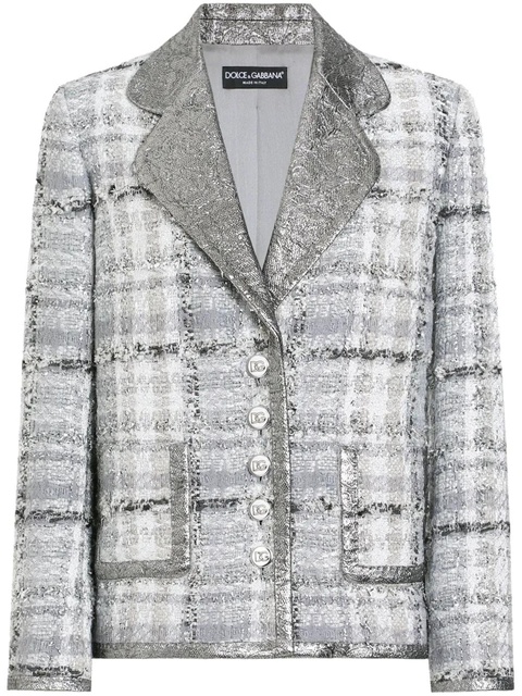 Dolce & Gabbana tartan-check blazer - Grey - zdjęcie produktu nr 1