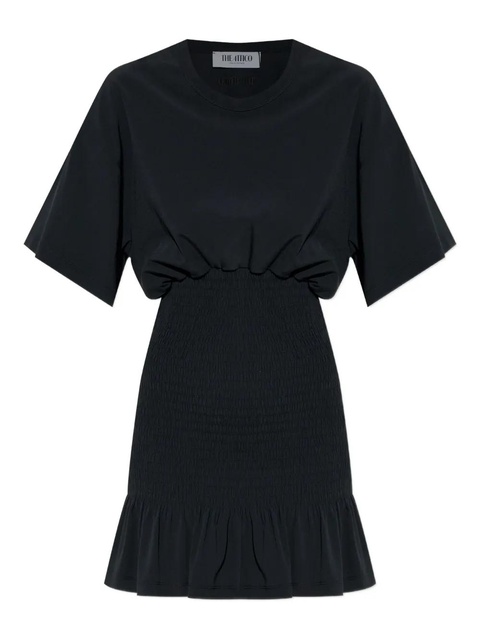 The Attico smocked ruffled mini dress - Black - zdjęcie produktu nr 1