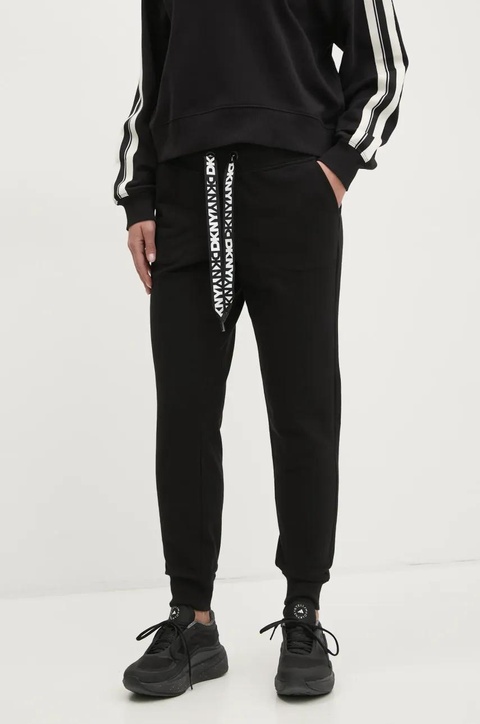 Dkny spodnie dresowe damskie kolor czarny gładkie DP5P3496 - zdjęcie produktu nr 1