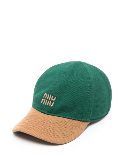 Miu Miu Drill baseball cap - Green - zdjęcie produktu nr 1