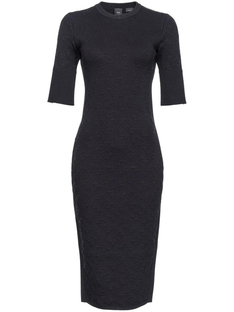 PINKO logo-embossed knitted dress - Black - zdjęcie produktu nr 1