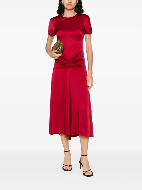 Victoria Beckham draped satin midi dress - Red - zdjęcie produktu nr 2