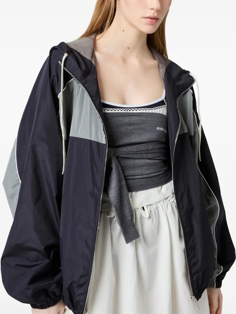 Miu Miu logo-print bomber jacket - Blue - zdjęcie produktu nr 2