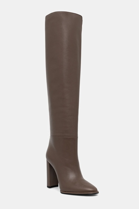 Le Silla kozaki skórzane Stivale Elsa damskie kolor brązowy na słupku 7060C100RBPPGLO793 - zdjęcie produktu nr 1