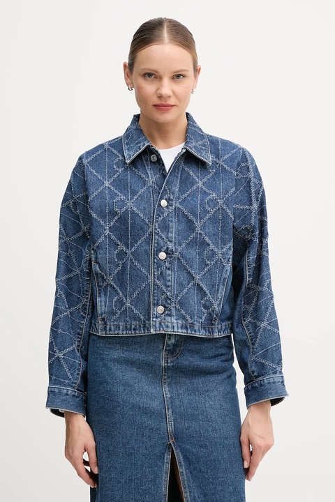 Calvin Klein Jeans kurtka jeansowa kolor niebieski przejściowa oversize LV047D749G - zdjęcie produktu nr 1