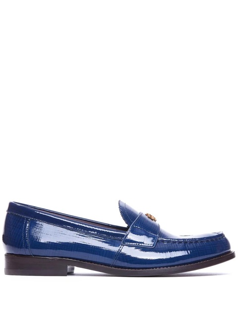 Tory Burch logo-plaque leather loafers - Blue - zdjęcie produktu nr 1