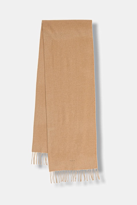 Gant szalik wełniany kolor brązowy gładki 9920203 - zdjęcie produktu nr 1
