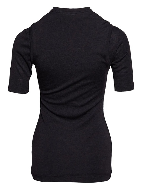 Jil Sander short-sleeve mock-neck top - Black - zdjęcie produktu nr 2