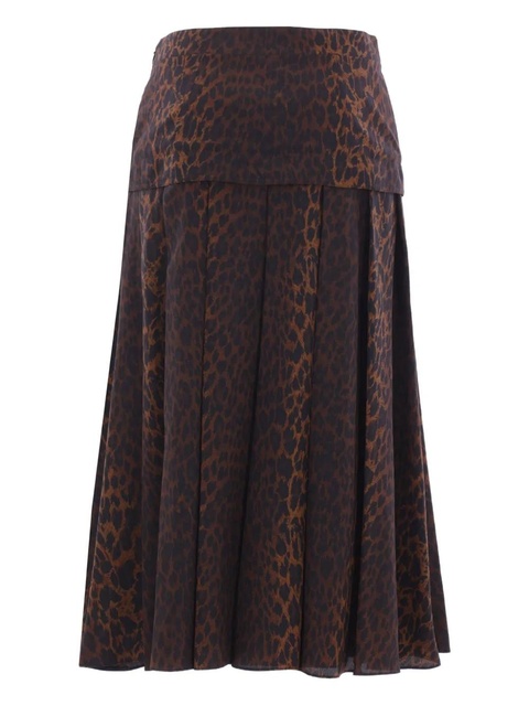 Balenciaga pleated leopard-print skirt - Brown - zdjęcie produktu nr 2
