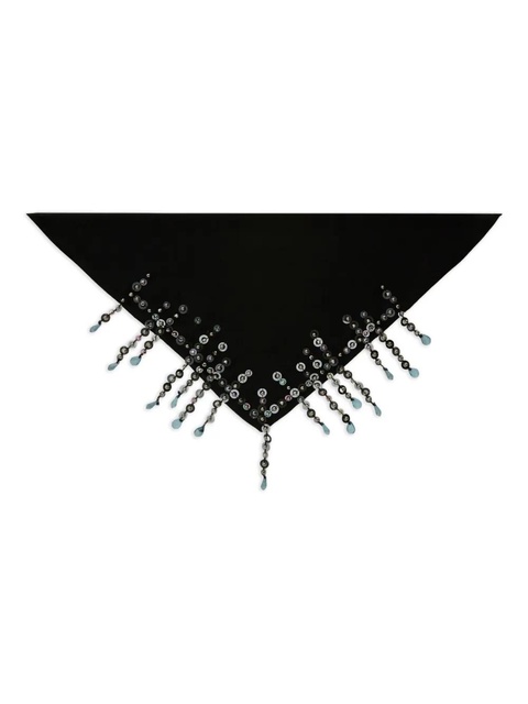 PINKO beaded-fringe scarf - Black - zdjęcie produktu nr 1