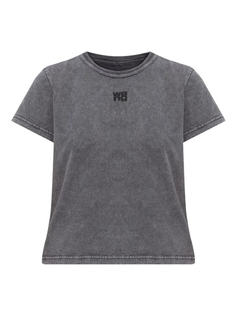 Alexander Wang logo-embroidered cotton top - Grey - zdjęcie produktu nr 1