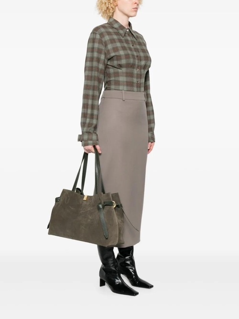 Yuzefi Gyoza tie-detail suede tote bag - Green - zdjęcie produktu nr 2