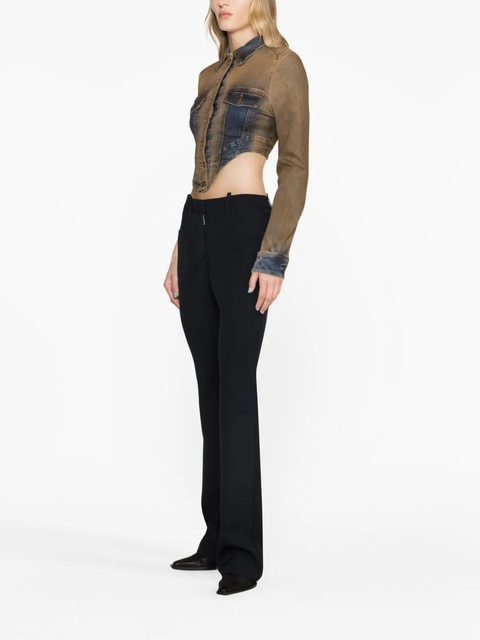 Off-White virgin wool flared trousers - Blue - zdjęcie produktu nr 2