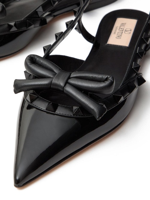 Valentino Garavani Rockstud Bow slingback ballerina shoes - Black - zdjęcie produktu nr 2