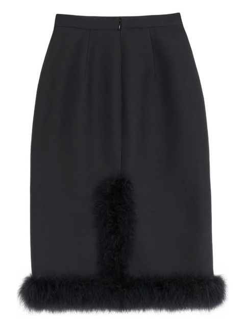 Valentino Garavani feather-hem mini skirt - Black - zdjęcie produktu nr 2